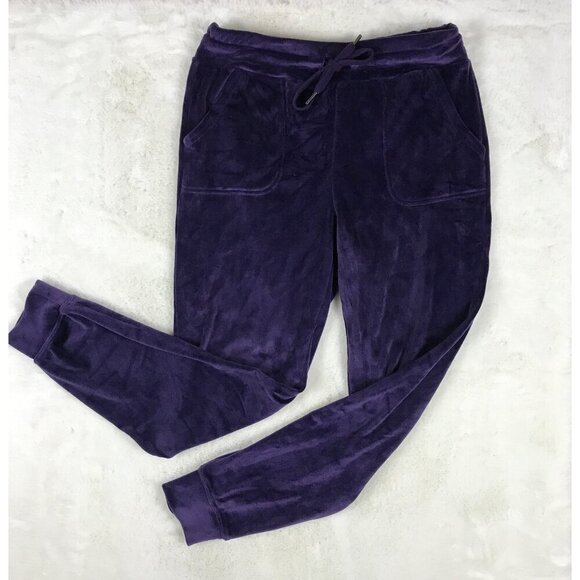 32 DEGREES HEAT Purple Velour Joggers SMALL - Picture 3 of 7